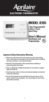 Aprilaire 8355 Thermostat User Manual