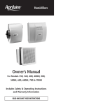 Aprilaire 500M Humidifier User Manual