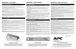 APC NEMA 5 15R 240J Power Supply User Manual