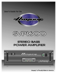 Ampeg SVP1600 Stereo Amplifier User Manual