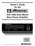 Ampeg SVP-1500 Car Amplifier User Manual