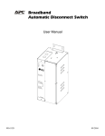 American Power Conversion Automatic Disconnect Switch Switch User Manual