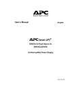 American Power Conversion 208VAC Power Supply User Manual