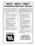 American Dryer Corp. MDG31 Clothes Dryer User Manual