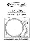 American Audio TTD-2500 Turntable User Manual