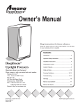 Amana Upright Freezers Freezer User Manual