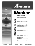 Amana NAV-1 Washer User Manual