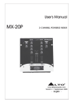 Alto Professional MX-20P Music Mixer User Manual