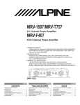 Alpine MRV-1507 Stereo Amplifier User Manual