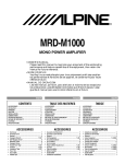 Alpine MRD-M1000 Stereo Amplifier User Manual