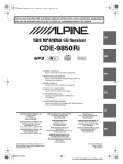 Alpine CDE-9850RI Car Stereo System User Manual