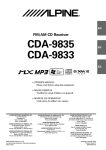 Alpine CDA-9833 CD Player User Manual