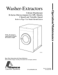 Alliance Laundry Systems BF50PV Washer User Manual