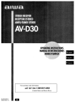 Aiwa AV-D30 Stereo System User Manual