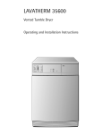 AEG 35600 Clothes Dryer User Manual