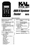 Actron 9615 Automobile Parts User Manual