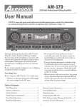 Acesonic AM-170 Music Mixer User Manual