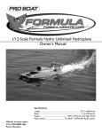 ProBoat Formula Hydro Unlimited Hydroplane Owner`s manual