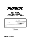 Pursit 2260 DENALI Owner`s manual