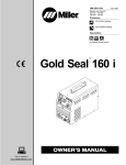 Miller Gold Seal 160 i Owner`s manual