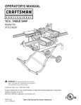 Craftsman 315.218291 Operator`s manual