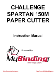 My Binding Challenge Spartan 150M Instruction manual