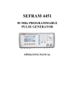 SEFRAM 4451 Specifications