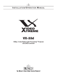 Runco VX VIDEO XTREME VX-33D Specifications