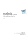Electronic Theatre Controls Emphasis Lighting Control System User manual