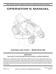 MTD 605 Series Operator`s manual