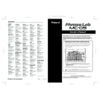 Roland MC-09 Owner`s manual