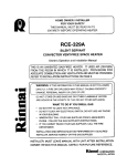 Rinnai RCE-329A Installation manual