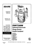 Craftsman 315.275110 Owner`s manual