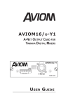 Aviom AVIOM16/O-Y1 Owner`s manual