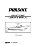 PURSUIT 2870 OFFSHORE Owner`s manual