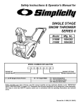 Simplicity 3190E Operator`s manual