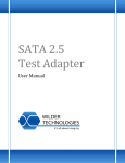 Wilder Technologies SATA 2.5 Test Adapter Specifications