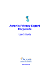 ACRONIS PRIVACY EXPERT CORPORATE - User`s guide