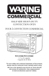 WCO500 Half Size Heavy-Duty Convection Oven Instruction Manual