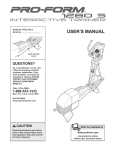 ProForm PFEL1303.3 User`s manual