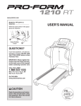 Pro-Form 1210 RT User`s manual