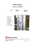 Market Forge Industries CAPELLA - 10 Owner`s manual