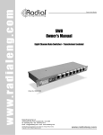 Radial Engineering SW8 Owner`s manual