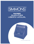 Simmons DA200S User`s manual