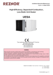 Reznor UESA Operating instructions