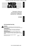 Weed Eater 530087638 Operator`s manual