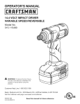 Craftsman 315.115460 Operator`s manual