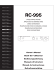 Rotel RC-995 Owner`s manual