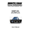 Minuteman SNMP-NV6 User`s manual