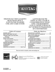 Maytag BRAVOS XL Use & care guide